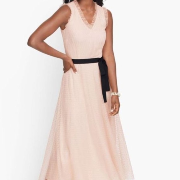 NWT Talbots Sleeveless Lace Midi Dress Peach - Picture 6 of 11